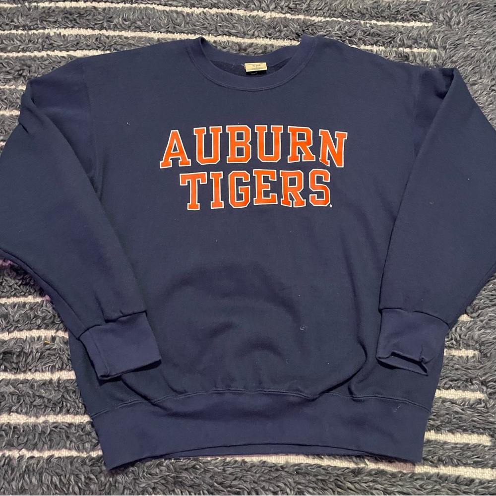 Vintage 90s Auburn Tigers Logo Crewneck College The Game Sweatshirt Size Large